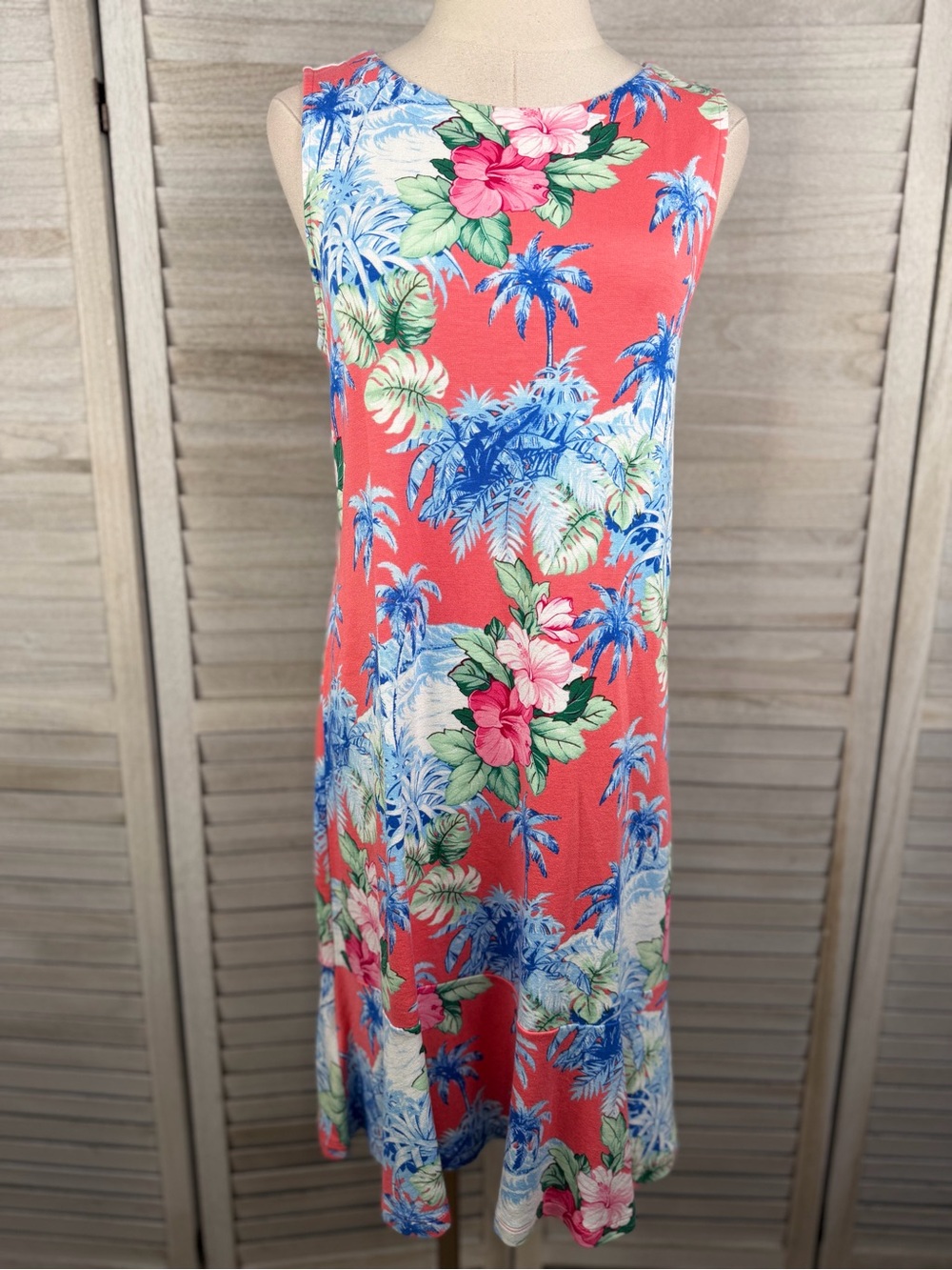 TOMMY BAHAMA Darcy Manta Bay Floral Sleeveless Flounce Sundress Beach Coastal-L
